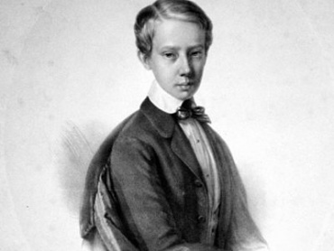 Arcivévoda Ludvík Viktor (1842–1919), nejmladší bratr císaře Františka Josefa I. Litografie Franze Eybla (1806 –1880) podle malby Antona Einsleho, kolem roku 1850.